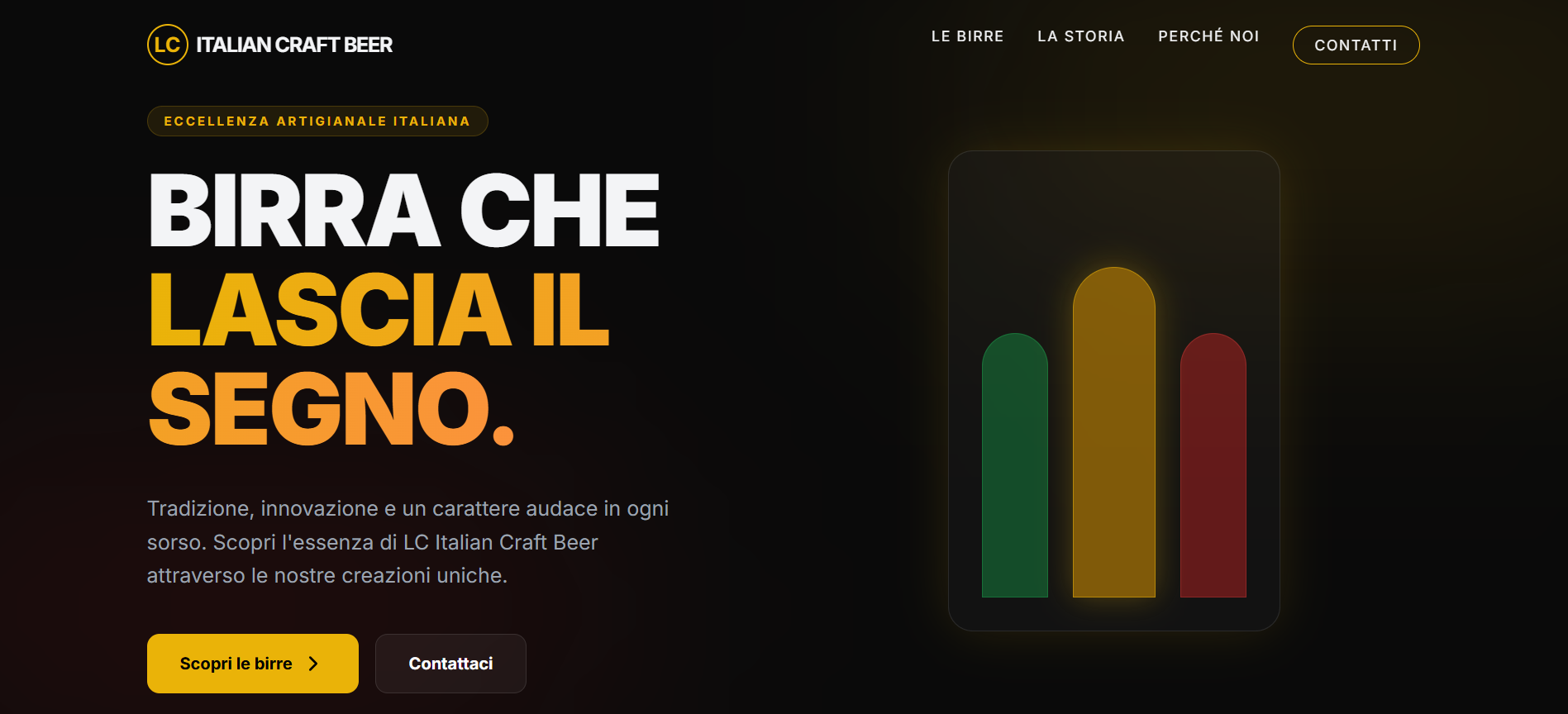 Landing page ristorante moderna realizzata da Crelore